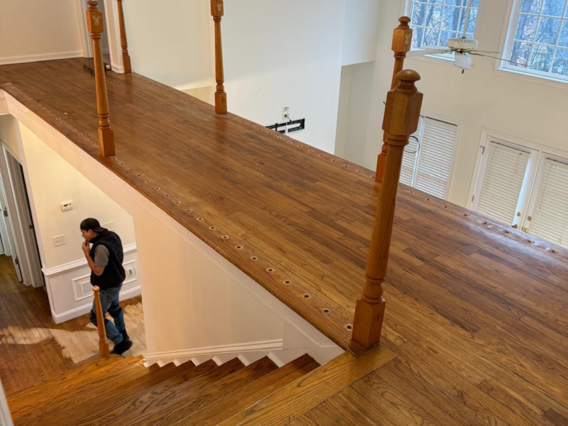 Project Sandy Spring done by wlb floor photo hall and remove wood balusters