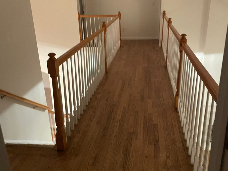 Project Sandy Spring done by wlb floor photo hall and wood balusters